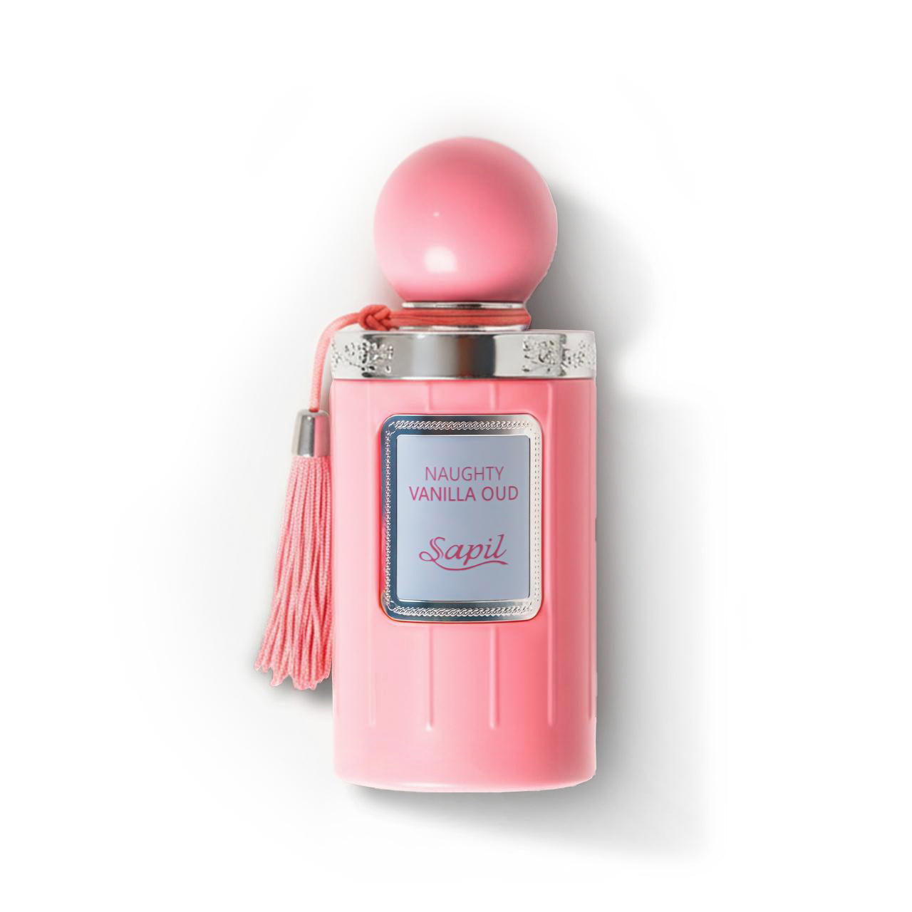Sapil Naughty Vanilla Oud eau de parfum pink bottle long lasting vanilla oud scent