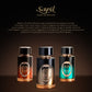 Sapil Ombre Series luxury perfume collection featuring Smoky Quartz, Flame Aura, and Turquoise fragrances