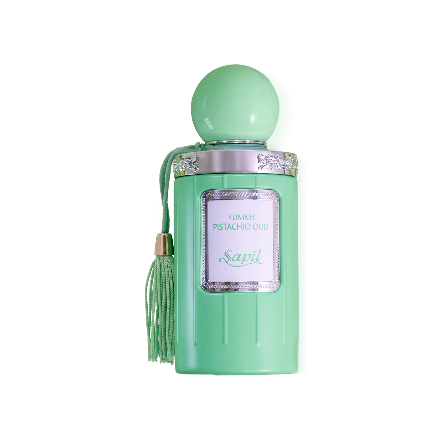 Luxury Sapil perfume Yummy Pistachio Oud elegant green bottle